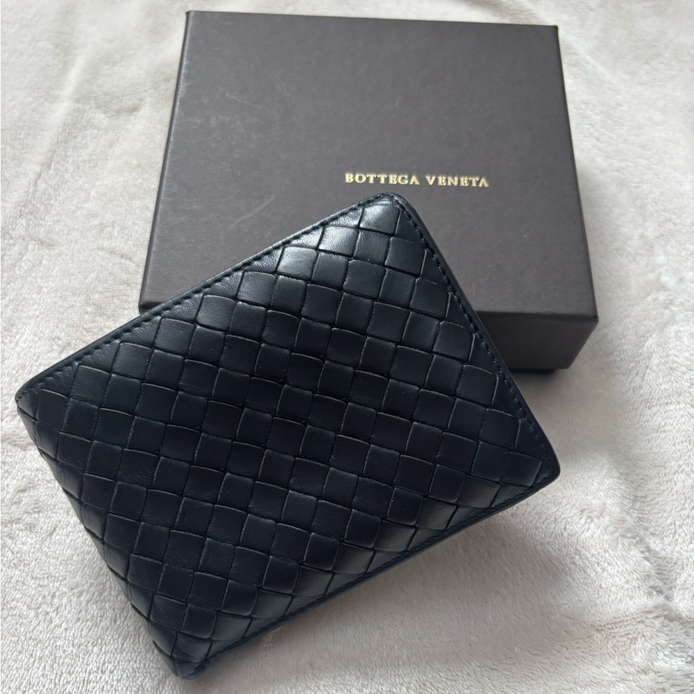 Bottega Veneta Black Intrecciato Leather Wallet